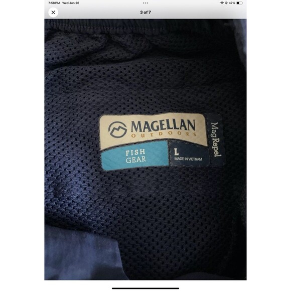 Magellan Outdoors Fish Gear Men’s Mega Repel Fish Gear Blue Cargo Shorts Size L - Picture 3 of 7